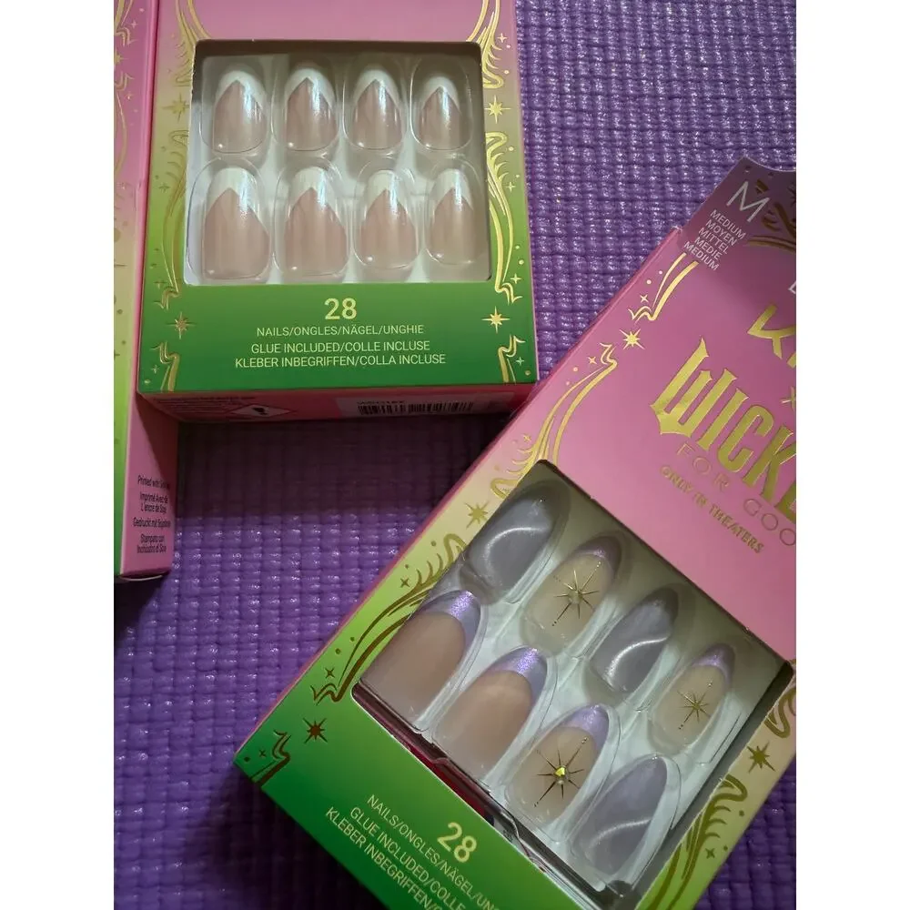 New Kiss Impress Falscara x Wicked Elphaba Glinda Lashes & Nails Lot